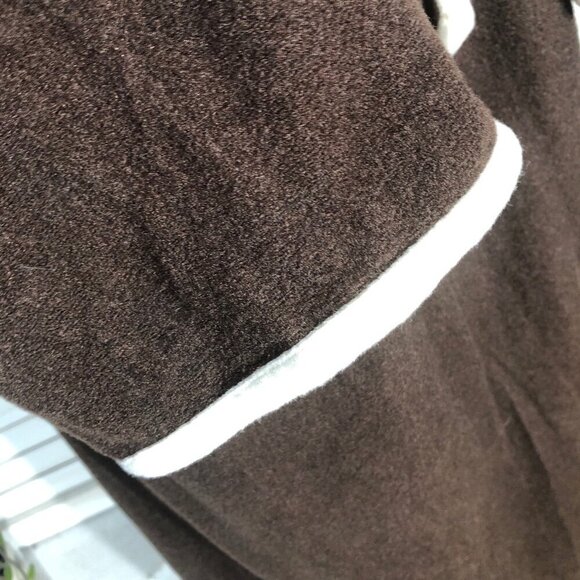 Vintage 70s 80s Fleece Robe Small Cream Brown - Picture 10 of 11